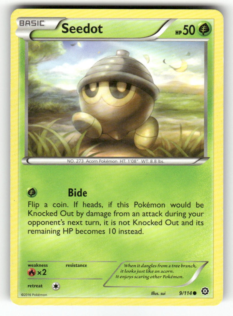 Pokemon Seedot 9/114 comune assedio a vapore giocato poco