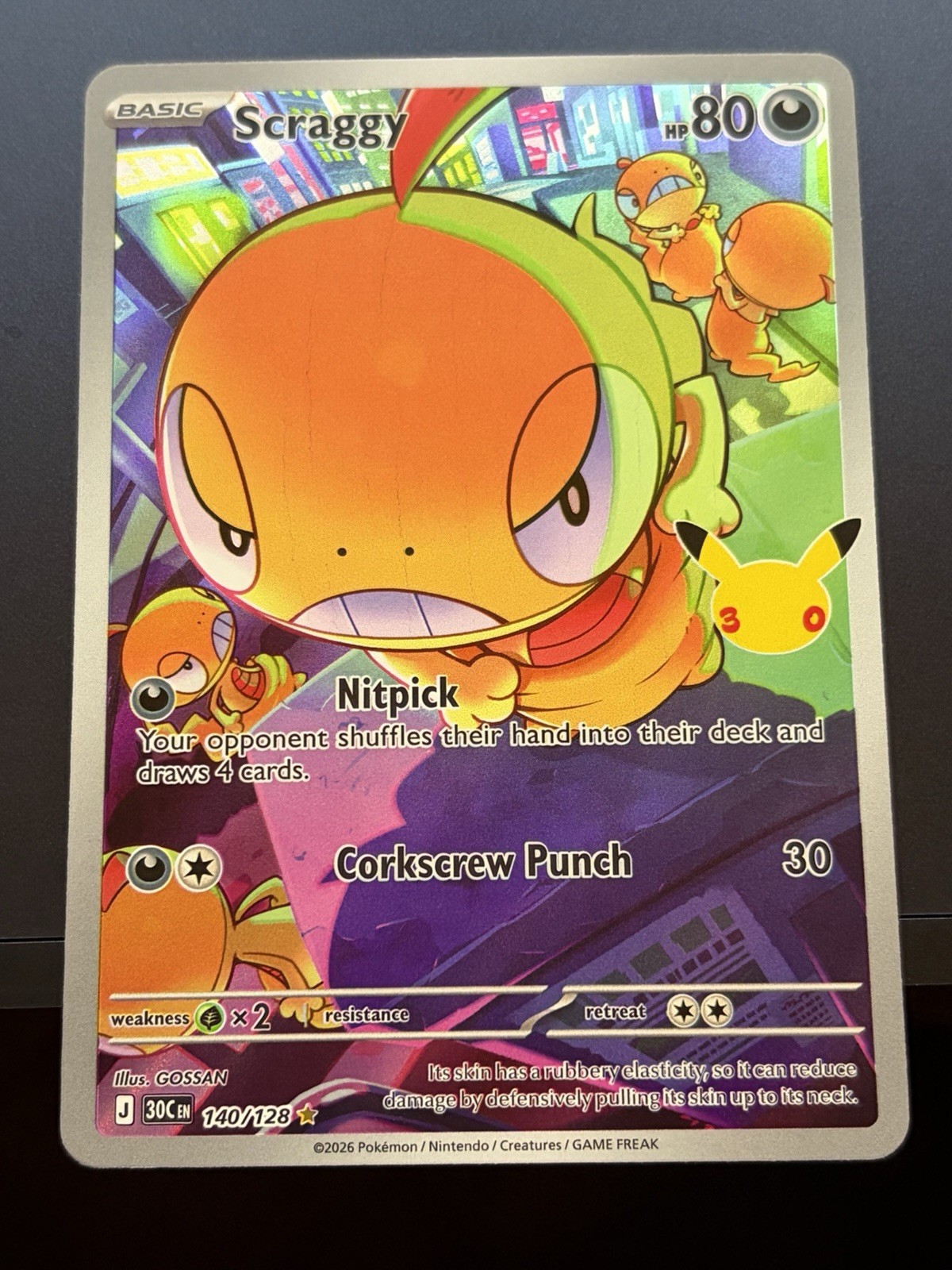 Scraggy 140/128 Me: 30th Celebration Holo Full Art Pokemon