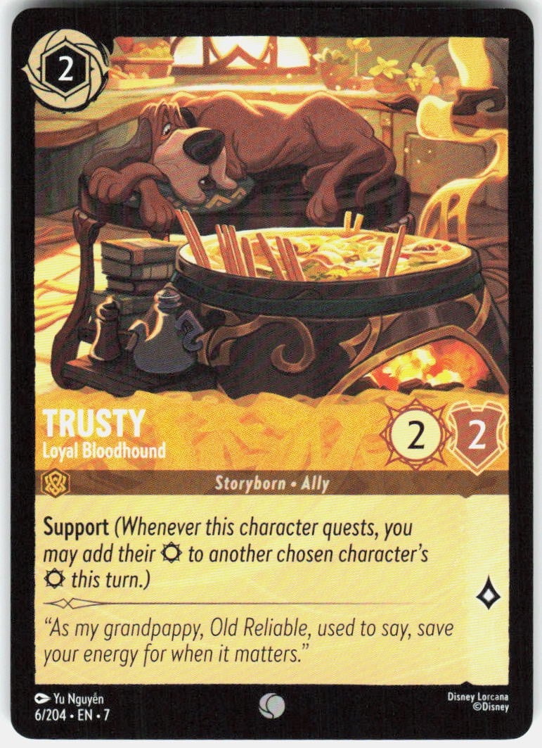 Disney Lorcana Trusty Loyal Bloodhound 6/204 Isola di Arcazia Alleato Comune