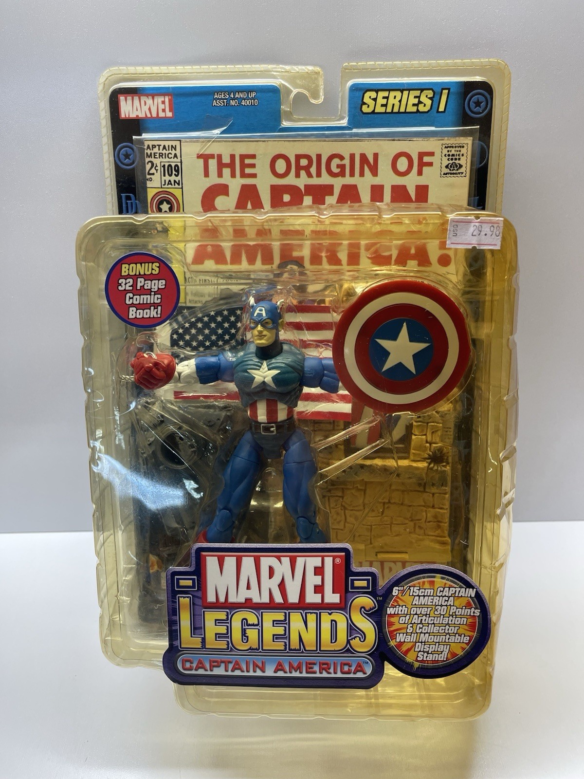 Toy Biz Marvel Legends Serie 1 Modellino Capitan America Nuovo Vintage