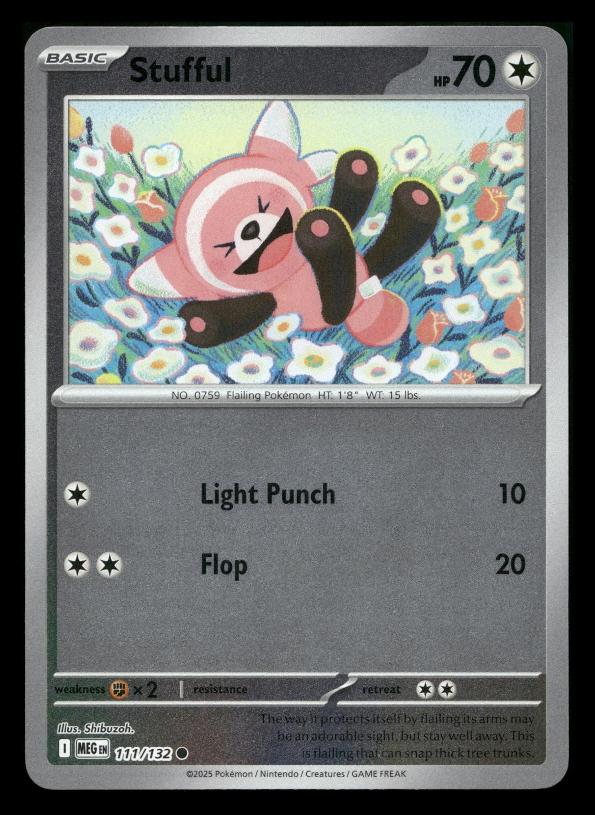 STUFFUL 111/132 COMMON REVERSE HOLO MEGA EVOLUTION POKEMON NEAR MINT