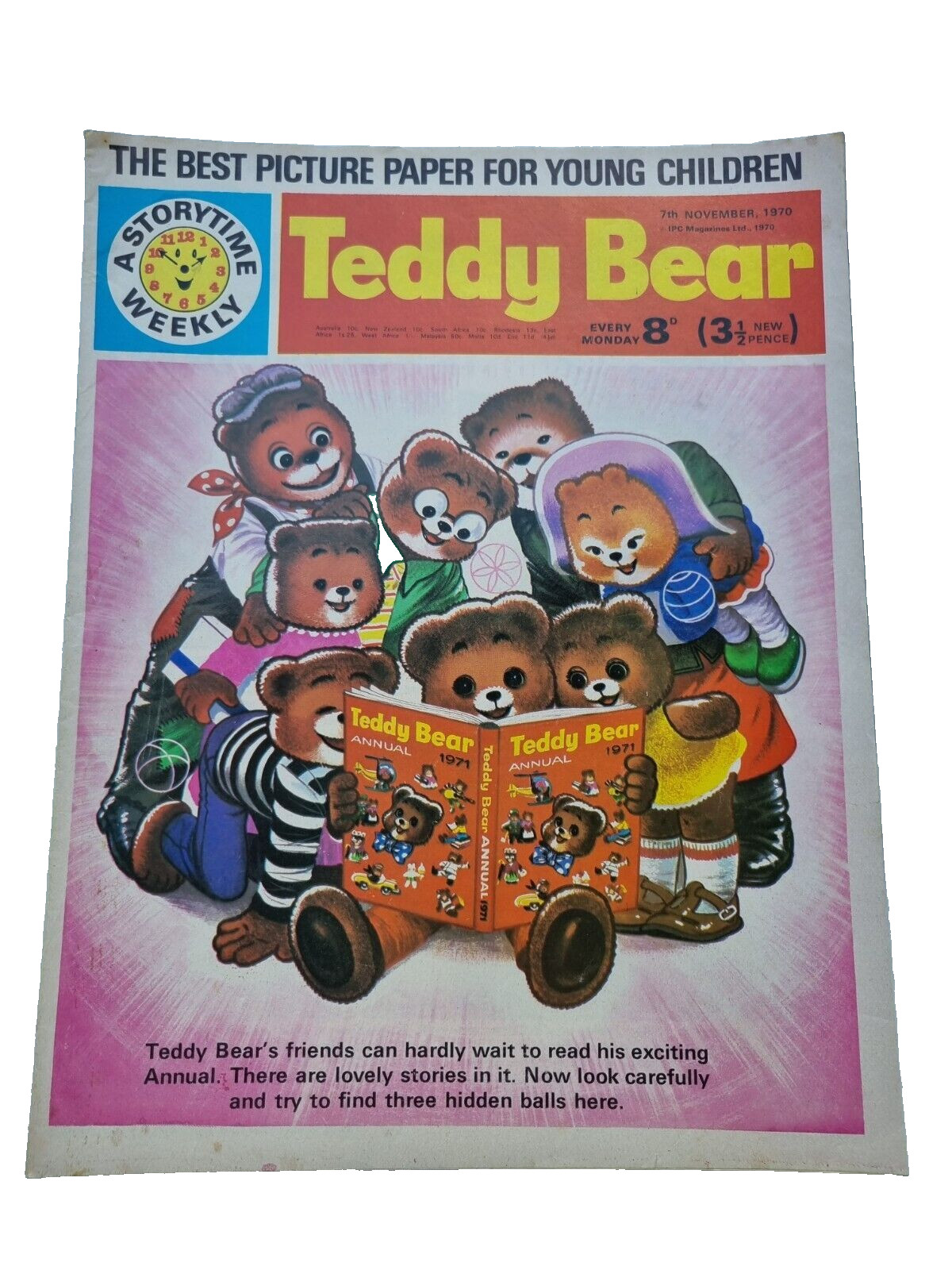 Teddy Bear IPC Magazines British Weekly Comic 7th November 1970