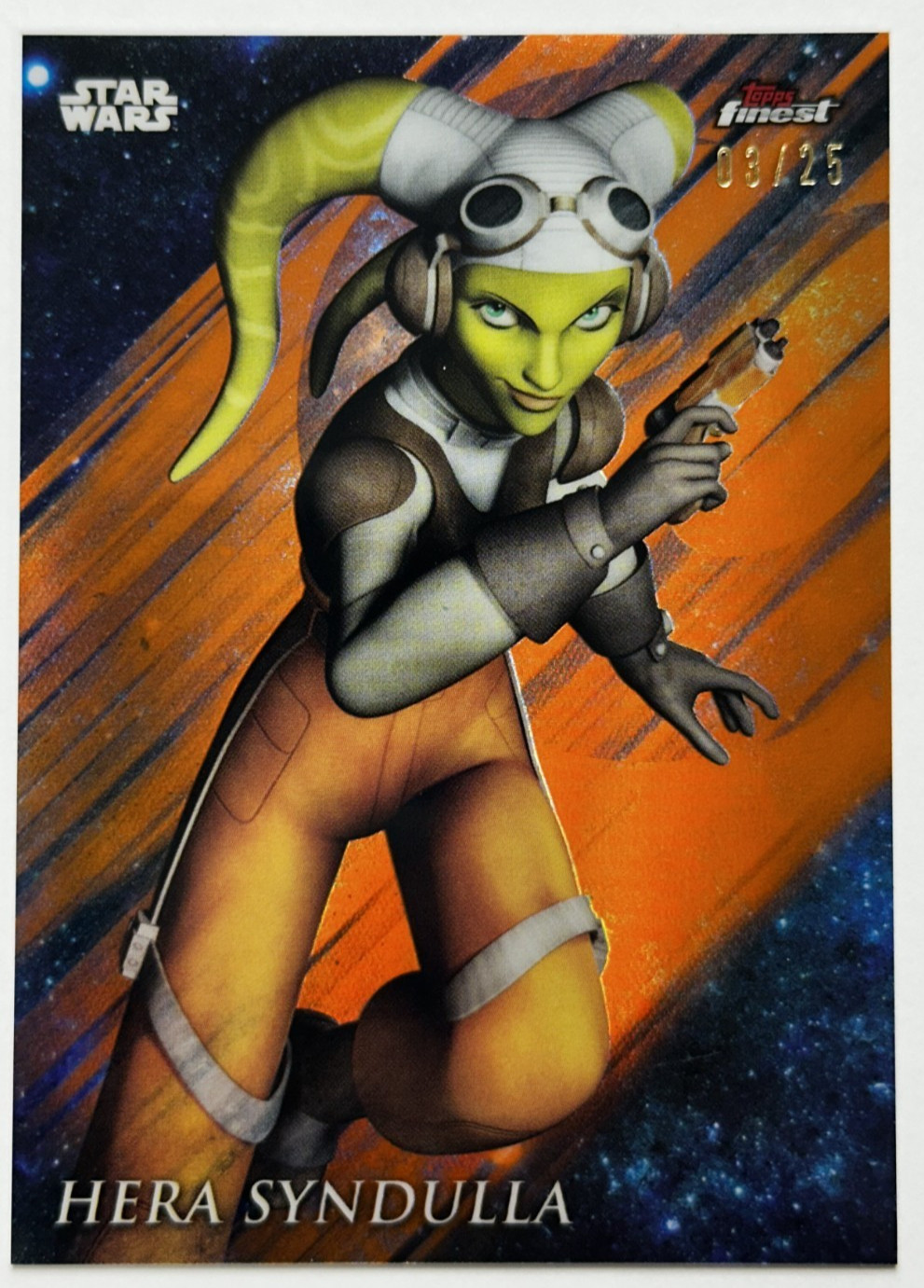 2018 Topps Star Wars Finest Hera Syndulla rifrattore arancione /25