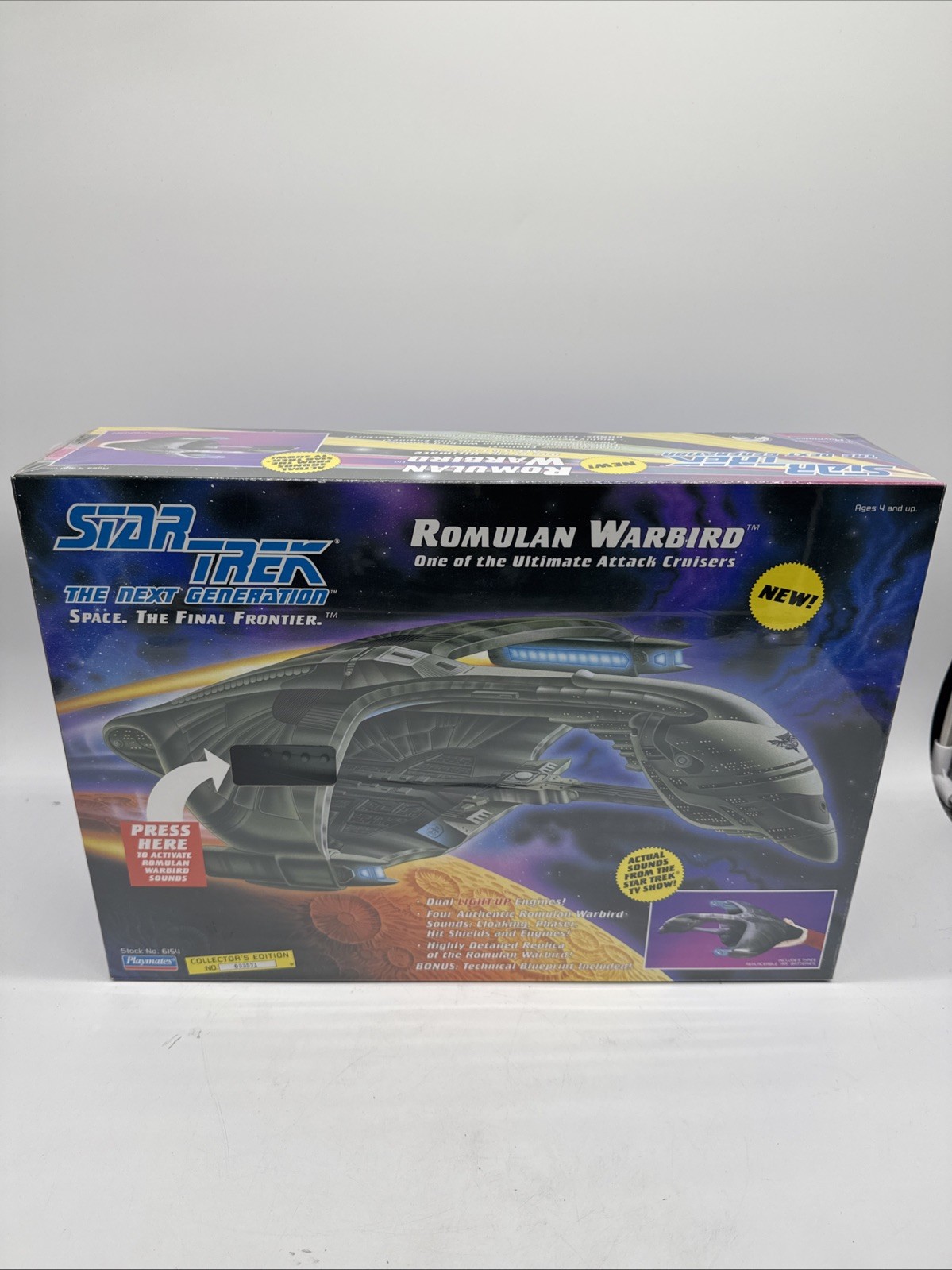 1993 Playmates Star Trek TNG Romulan Warbird Attack Cruiser 6154 NIB In Box 