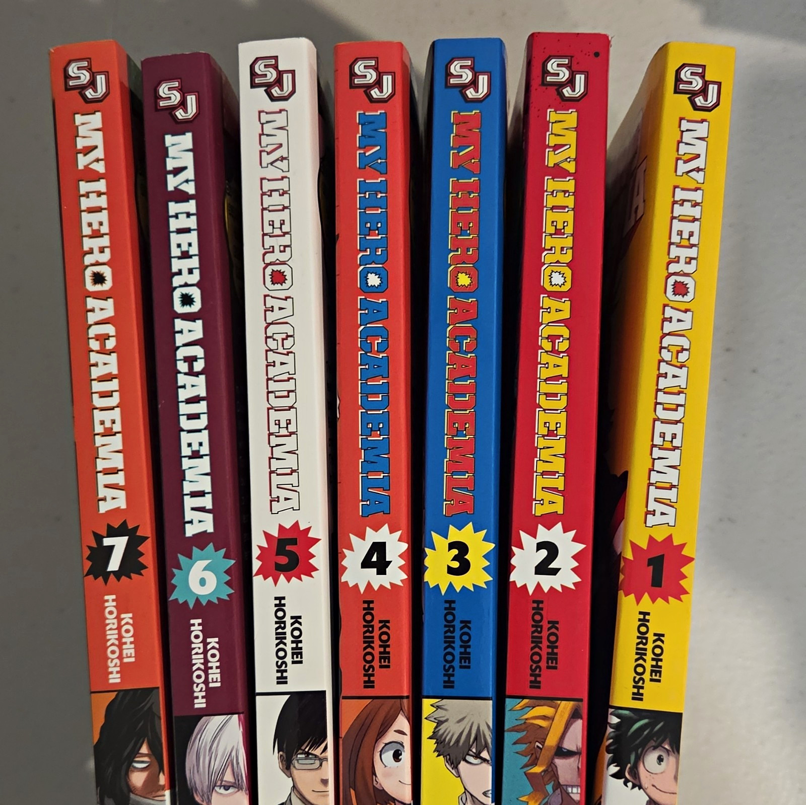 Lotto manga My Hero Academia vol 1-7 commercio inglese tascabile Kohei Horikoshi