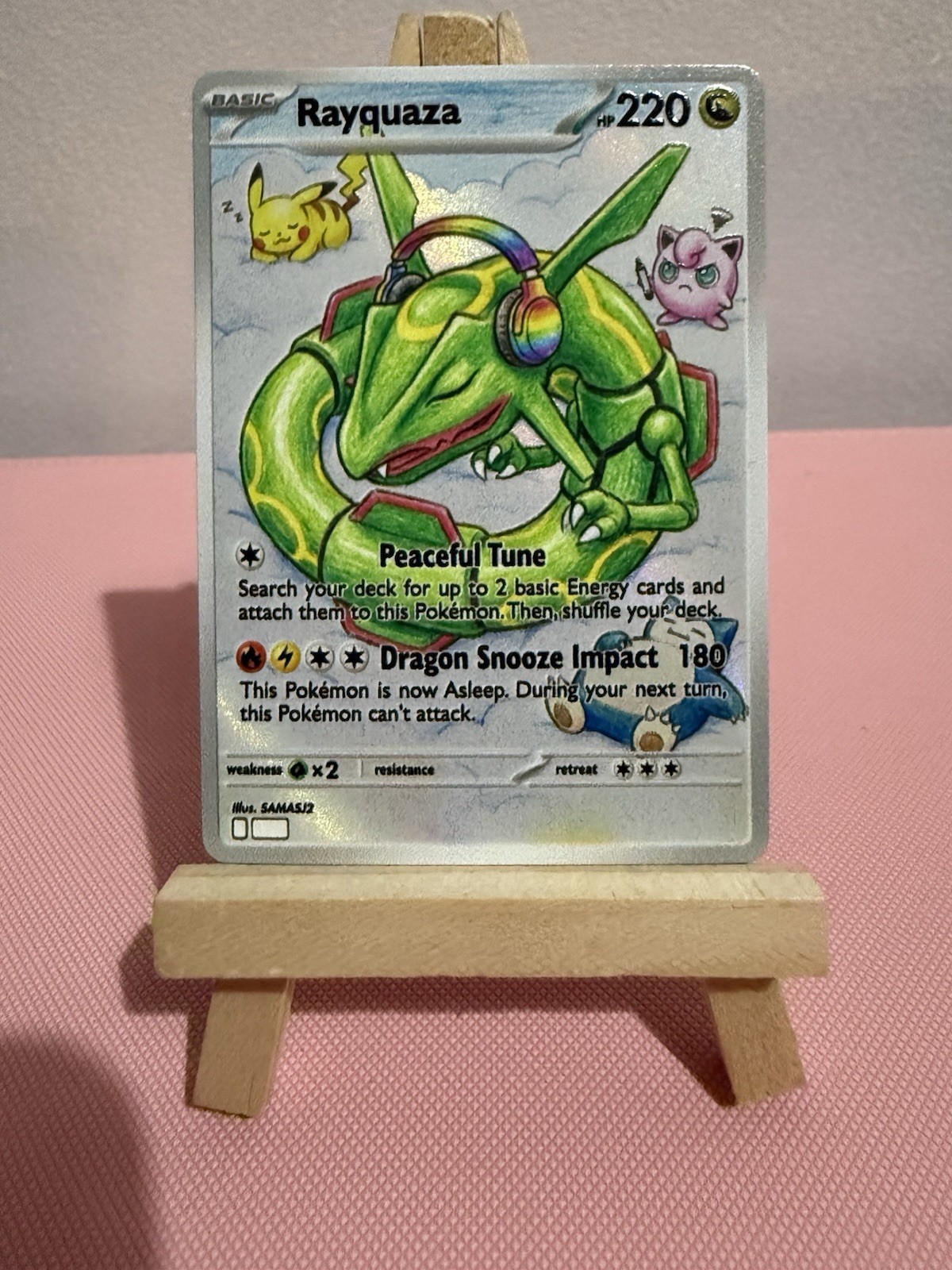 Music Rayquaza Jigglypuff Pikachu Snorlax Pokemon Card Display Art Card