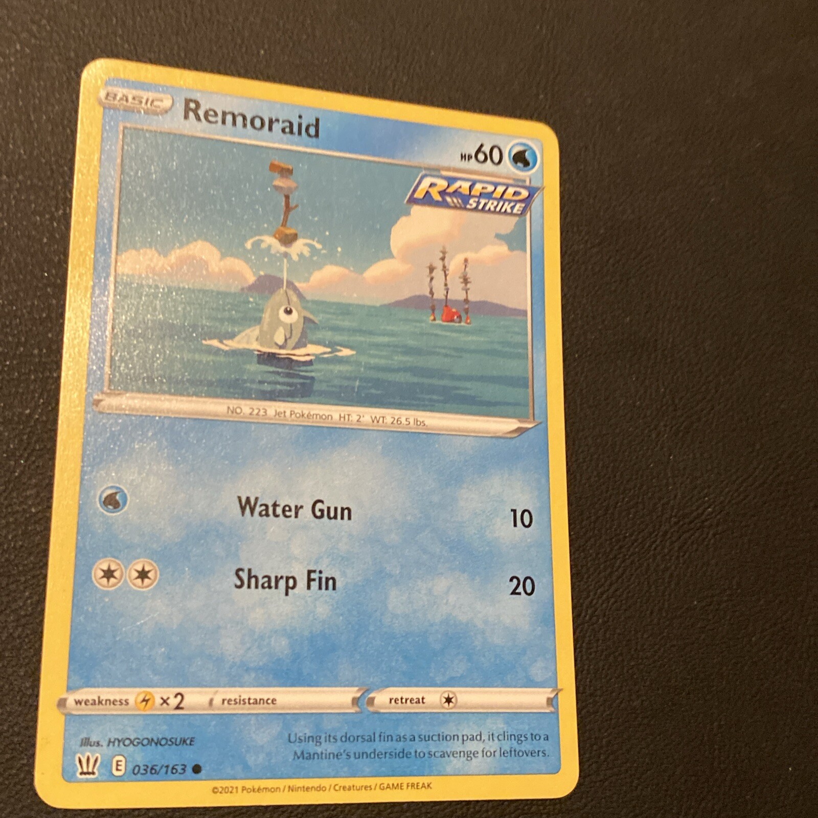 Remoraid 036/163 Stili di Battaglia Comuni Pokemon TCG Carta Regolare