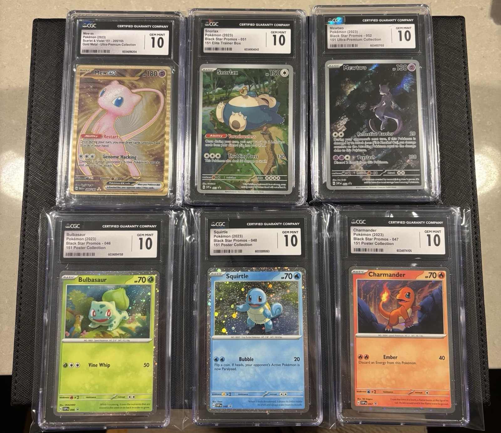 (6) Pokémon Scarlatto e Viola 151 Black Star Promos CGC 10 - Mew Mewtwo Snorlax