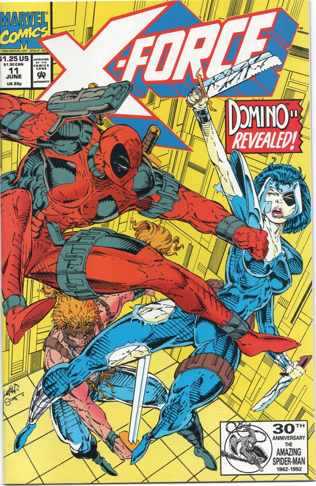 X-Force #11 1992 Marvel Direct Edition Deadpool Domino Revealed Liefeld Cover