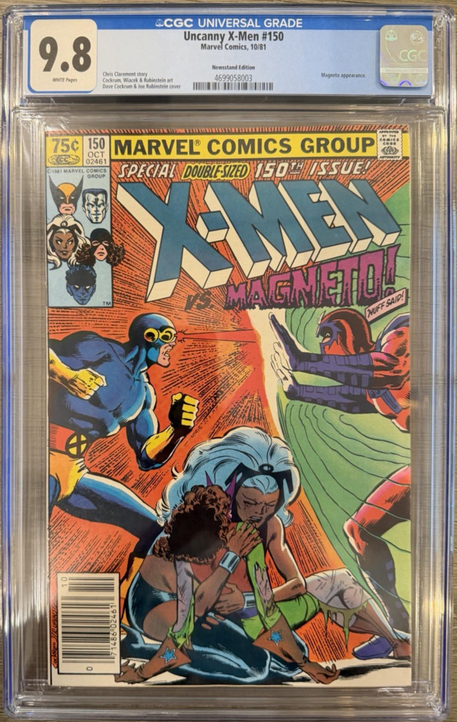 Uncanny X-Men #150 (1981) CGC 9.8 WP - Aspetto Magneto Claremont