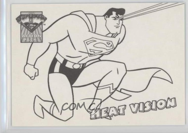 Skybox Superman Action Pack 1996 carte da colorare visione termica #C3 1k3