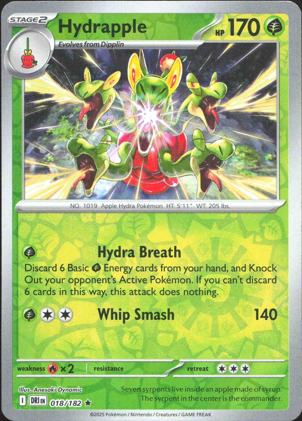 Hydrapple Reverse Holofoil 18/182 Destined Rivals 2025 NM Pokémon