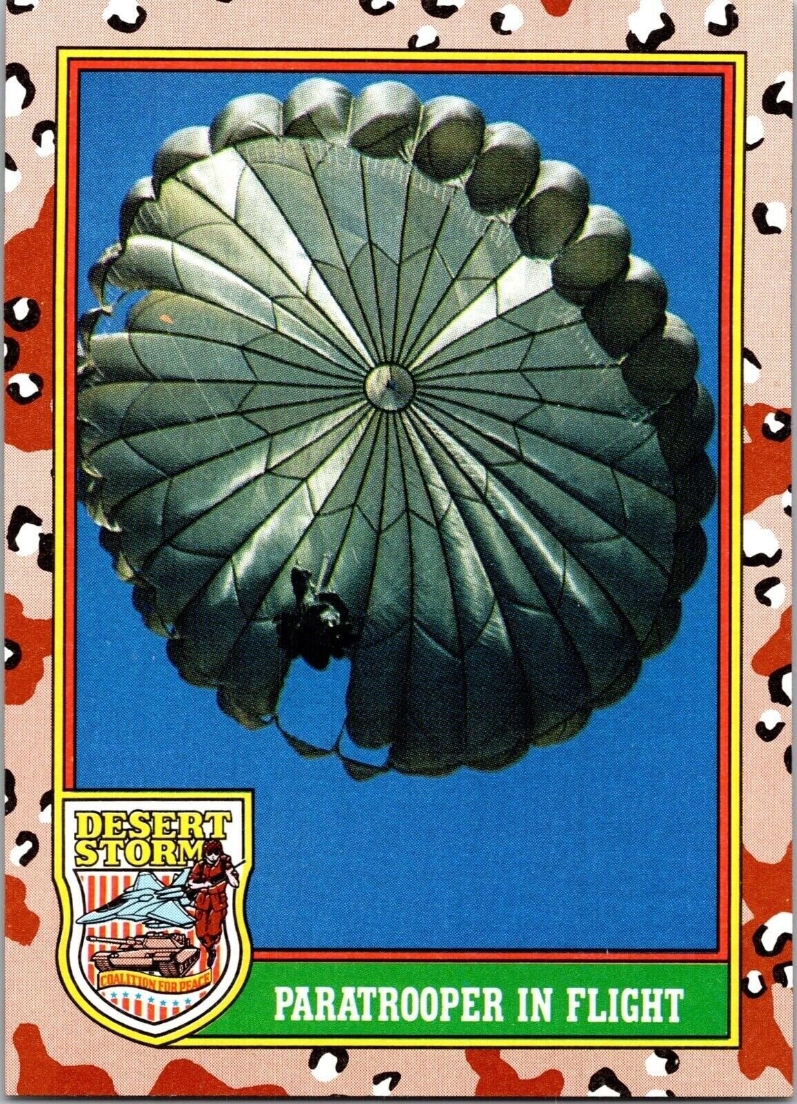 1991 Desert Storm 70 Paracadutista in Volo Topps Trading Card TCG CC TC