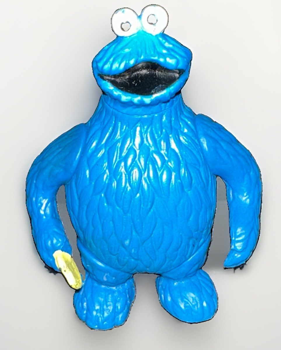 Vintage 1985 Tara Toys Sesame Street Cookie Monster Figure 4” Inch Toy