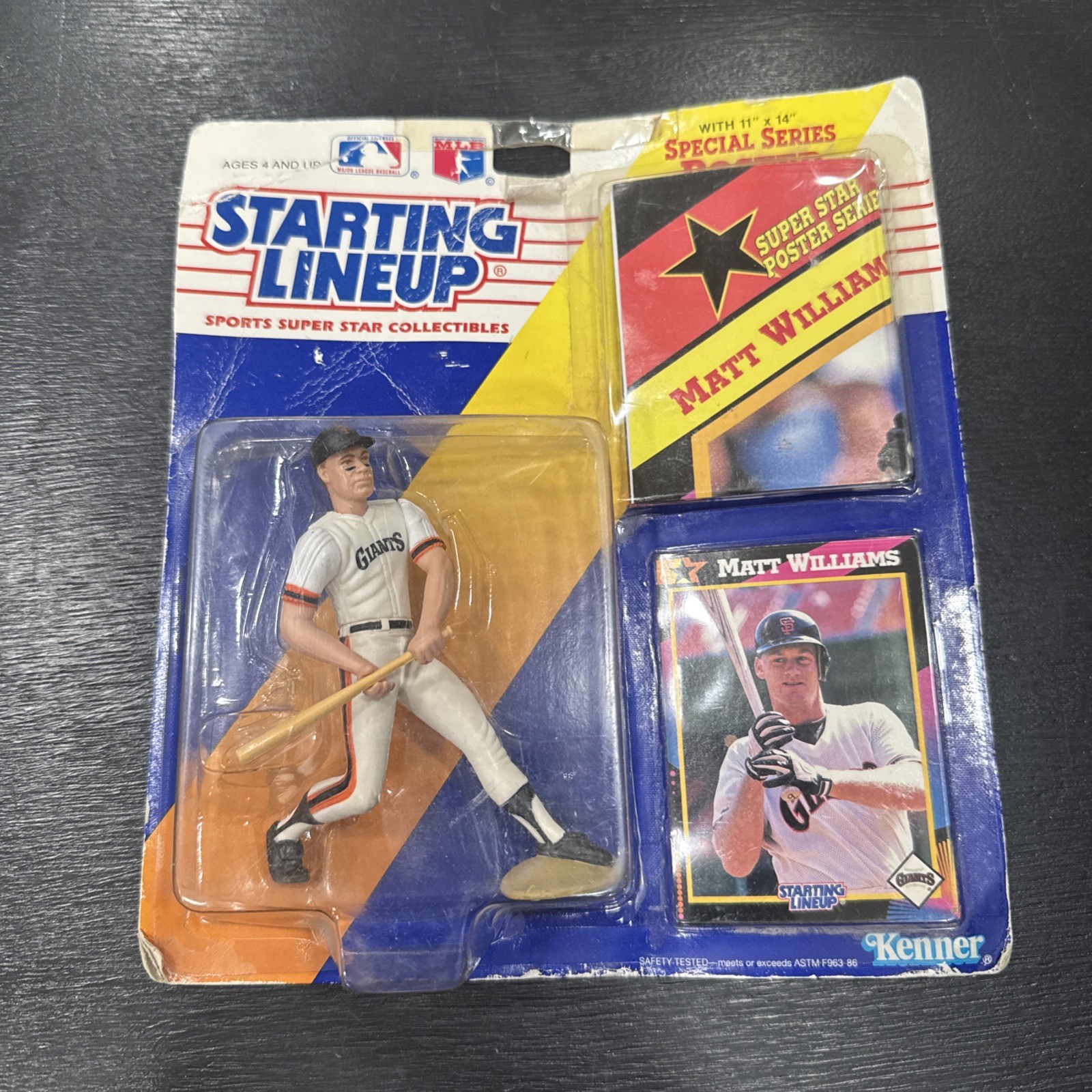 NEW ~MATT WILLIAMS~SAN FRANCISCO GIANTS~1992 Starting Lineup Figure~POSTER &CARD