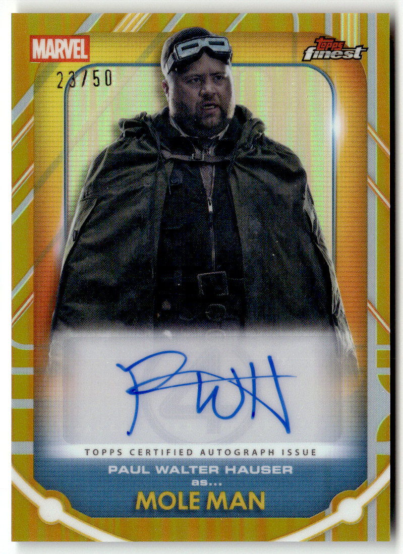 Topps Marvel Finest 2026 n. FA-PH Paul Walter Hauber talpa uomo oro auto 23/50