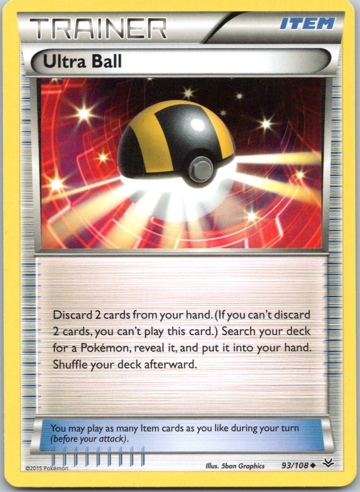 Ultra Ball 93/108 Uncommon Roaring Skies Pokemon Near Mint