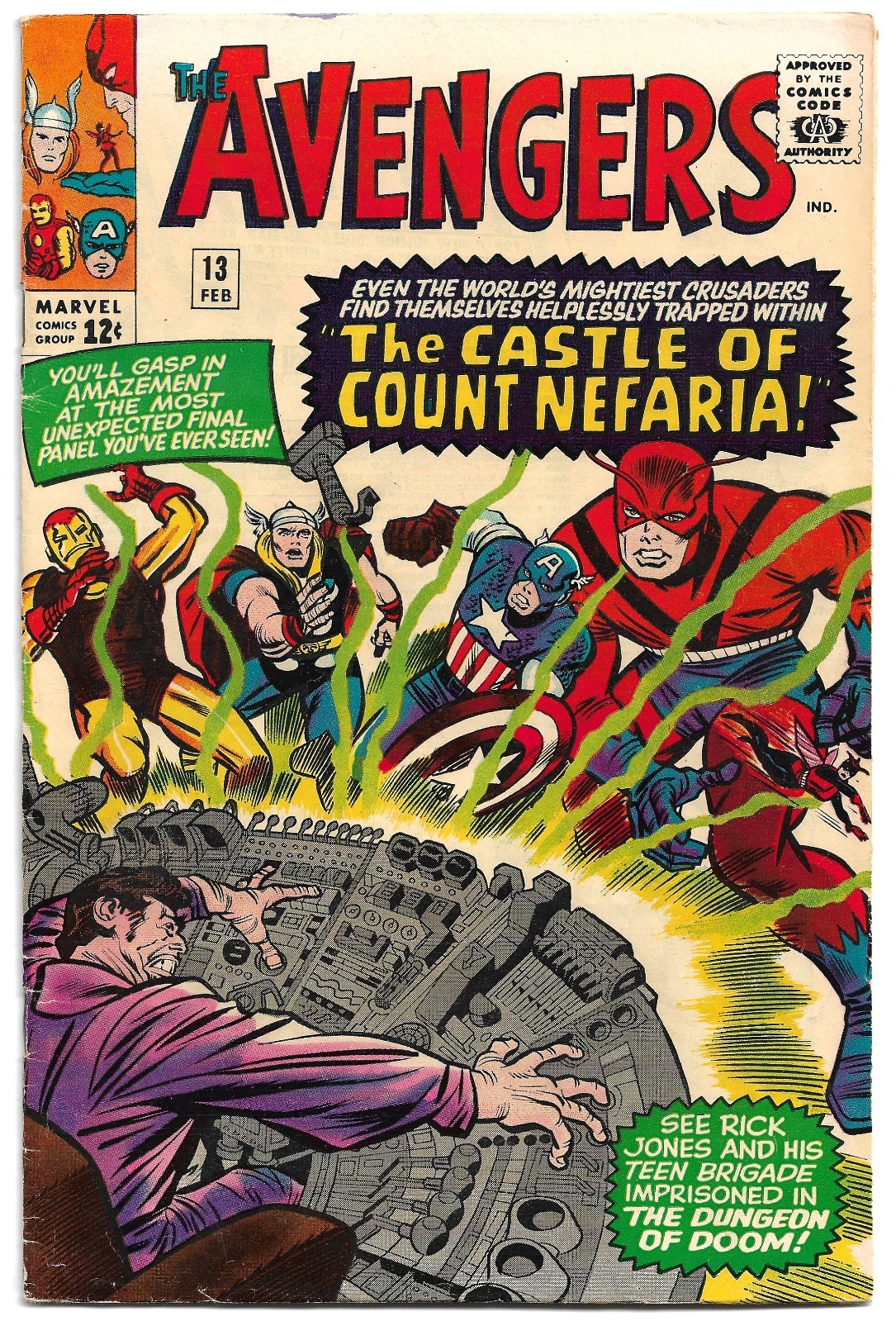 🔥🔥 Avengers #13 ** 1965 ** 1° Conte Nefaria ** F- 🔥🔥