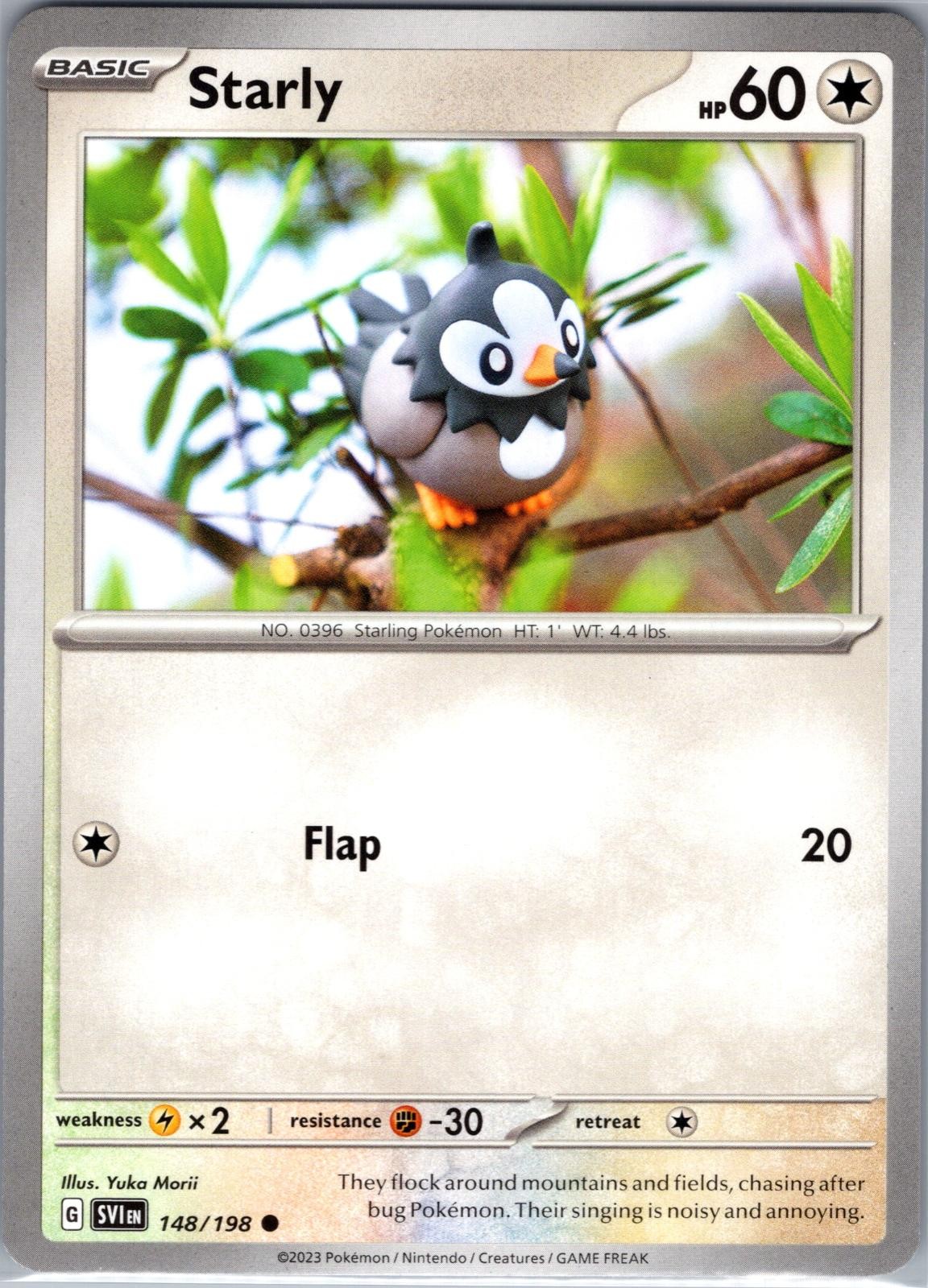 Starly 148/198 Common Scarlet & Violet Pokemon Near Mint Yuka Morii