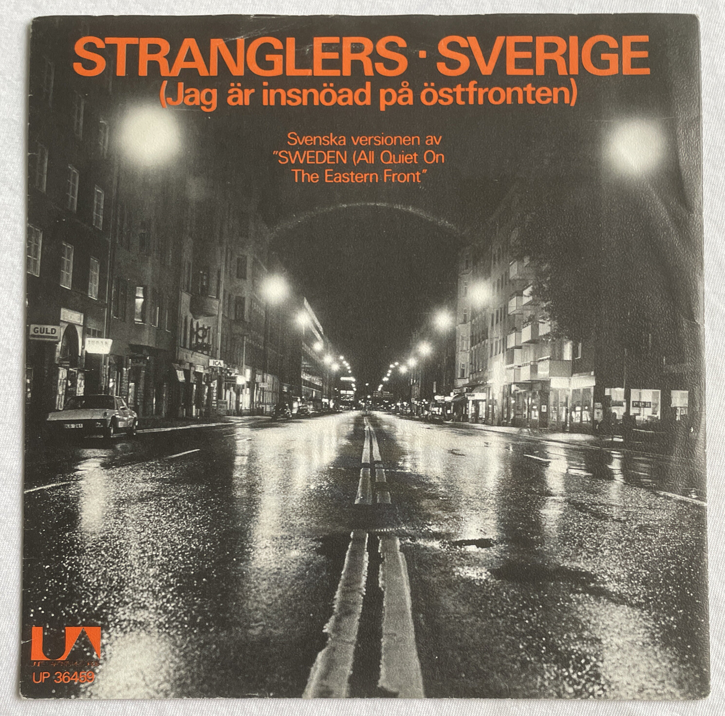 THE STRANGLERS -Sverige (Jag Är Insnöad På Östfronten)- Rare Swedish 4 Prong 7”