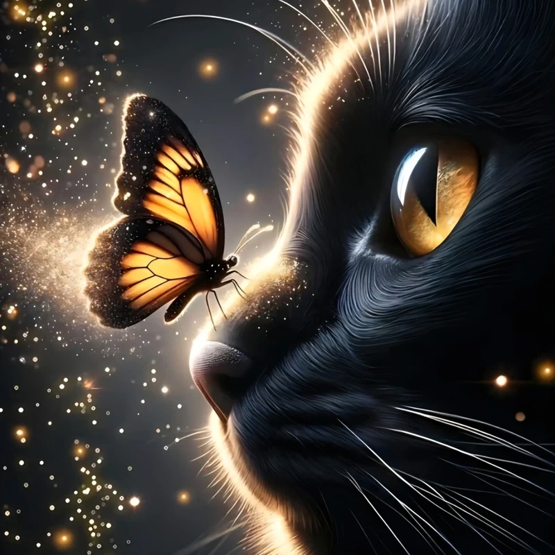 Kit complet chat noir 🐱 peintures diamants 💎