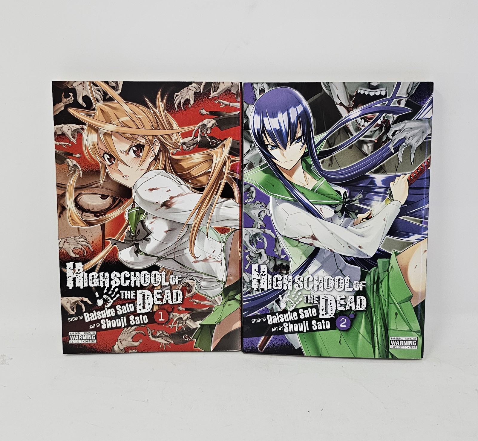 High School of the Dead Vol 1 & 2 Manga English Lot Paperback OOP 1st Print