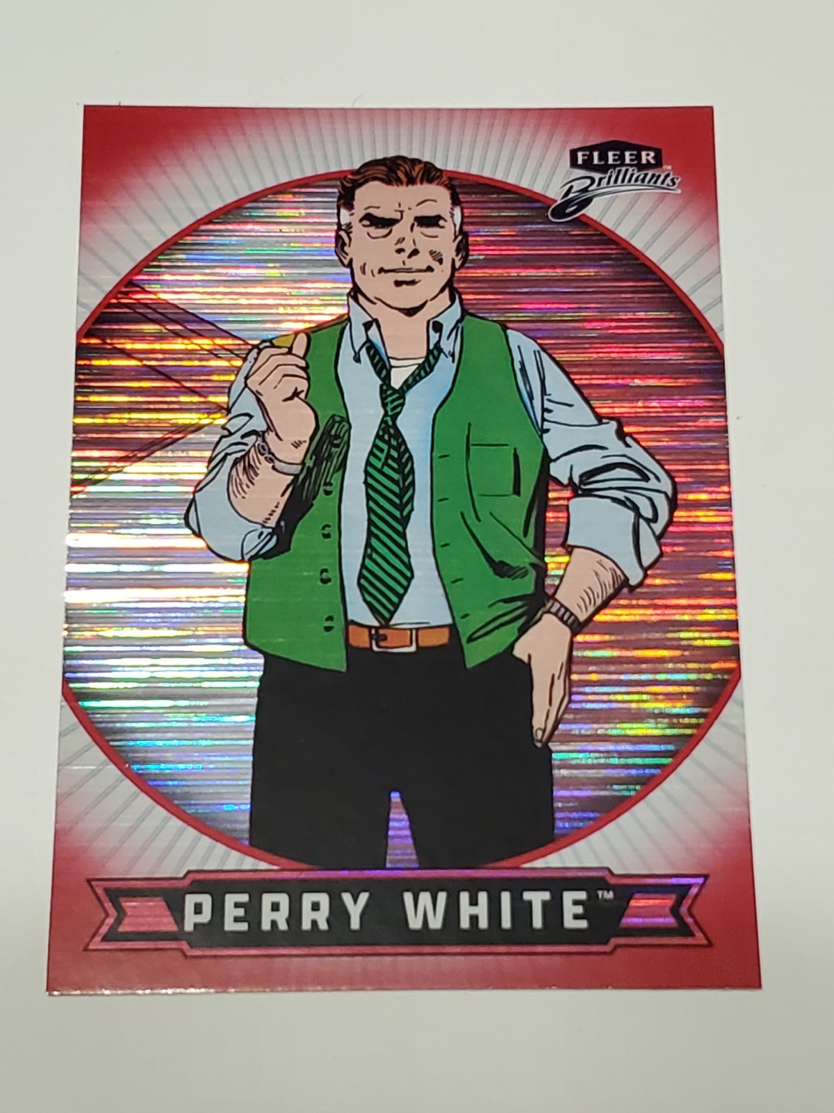 Perry White 2025 Fleer Brilliants #4 Red Heat Vision Parallel Superman /1938 DC
