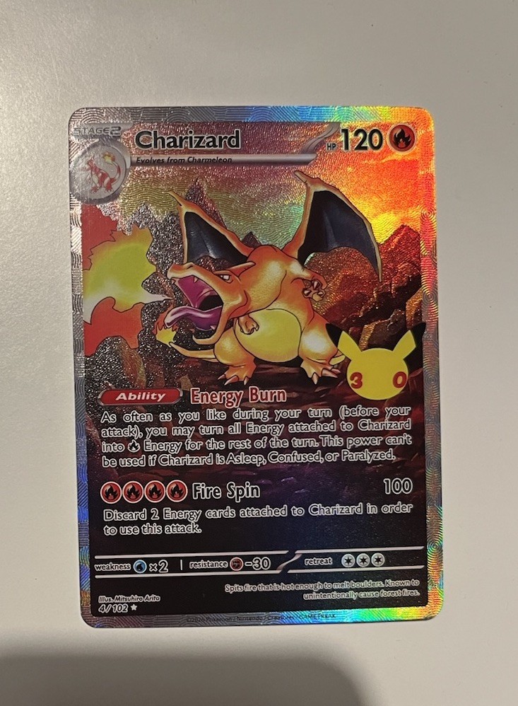 Pokémon Textur FAN ART Glurak Charizard 30. Jubiläum Anniversary Geschenk 4/102