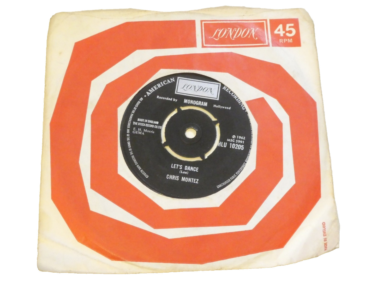 Chris Montez Lets Dance / Some Kinda Fun 1962 45 RPM Vinyl Record VG London