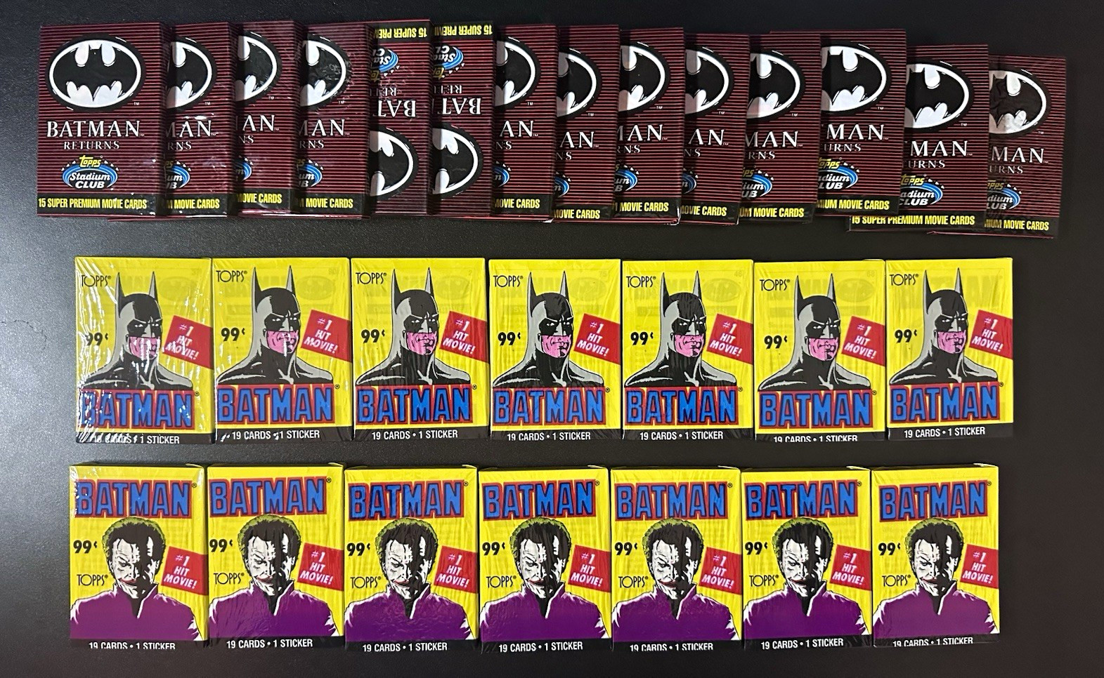 Topps Batman Series 1 & 2 Sealed Trading Card Pack Lot 28 Packs w/ Stickers