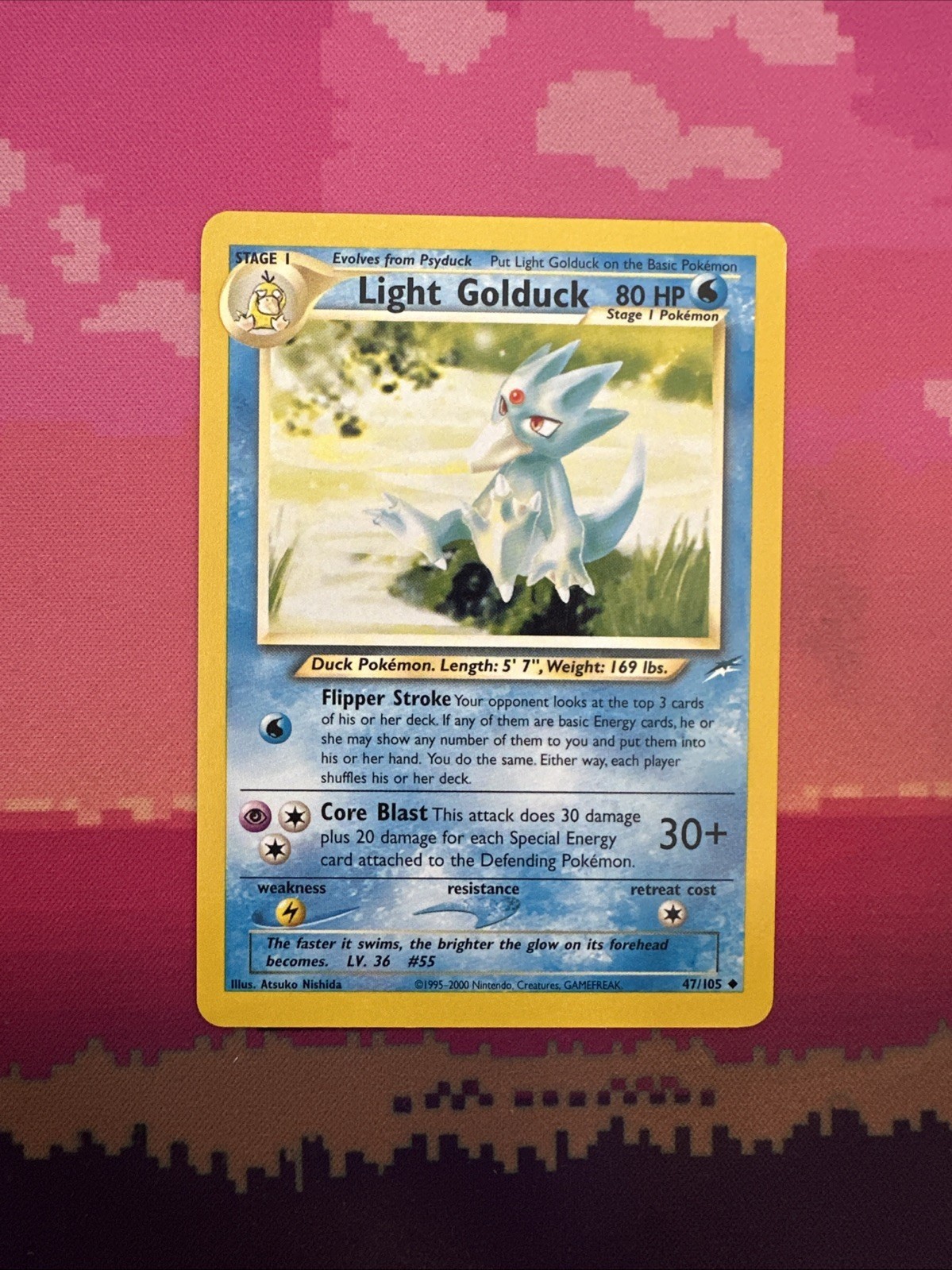 Pokemon Card Light Golduck Neo Destiny Uncommon 47/105 NM