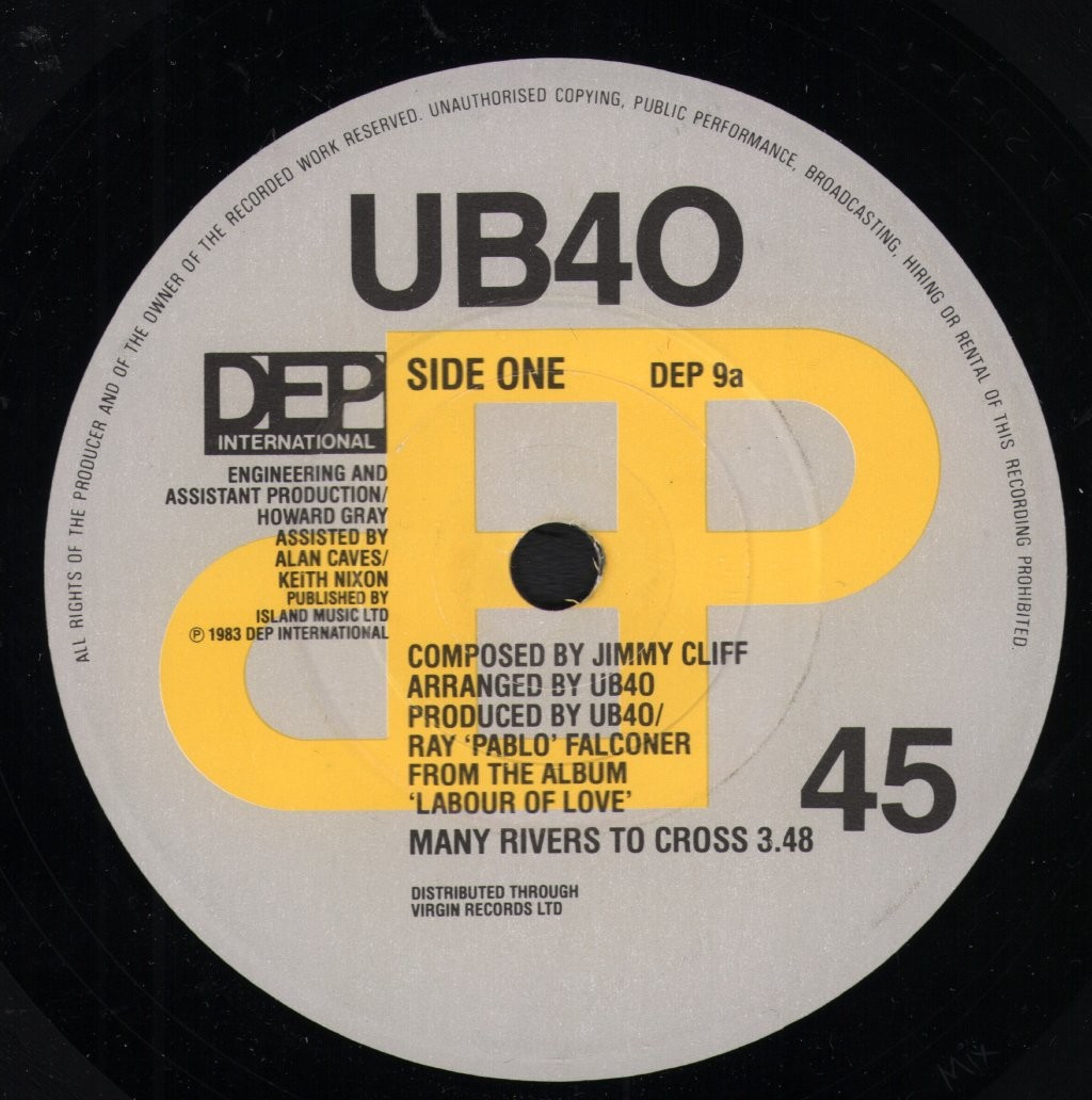 Ub40 Many Rivers To Cross 7" Vinile UK Dep International 1983 In Generic Sleeve