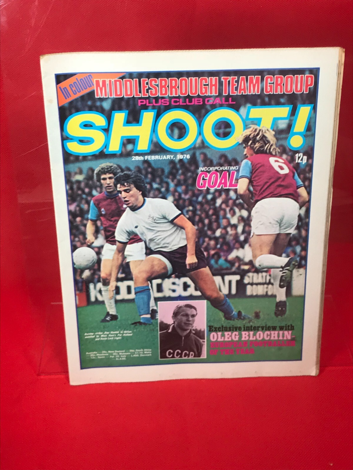 SHOOT 28th February 1976  SOCCER Middlesbrough Ayr Untied FOOTBALL GOAL MAGAZINE