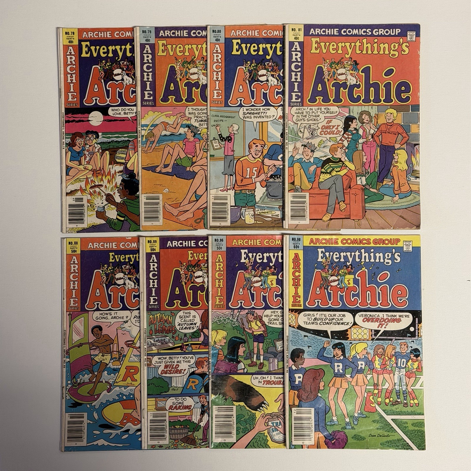 Archie Comics Tutto è Archie Lotto di 8 Età del Bronzo #78-81, 89, 89, 96, 98
