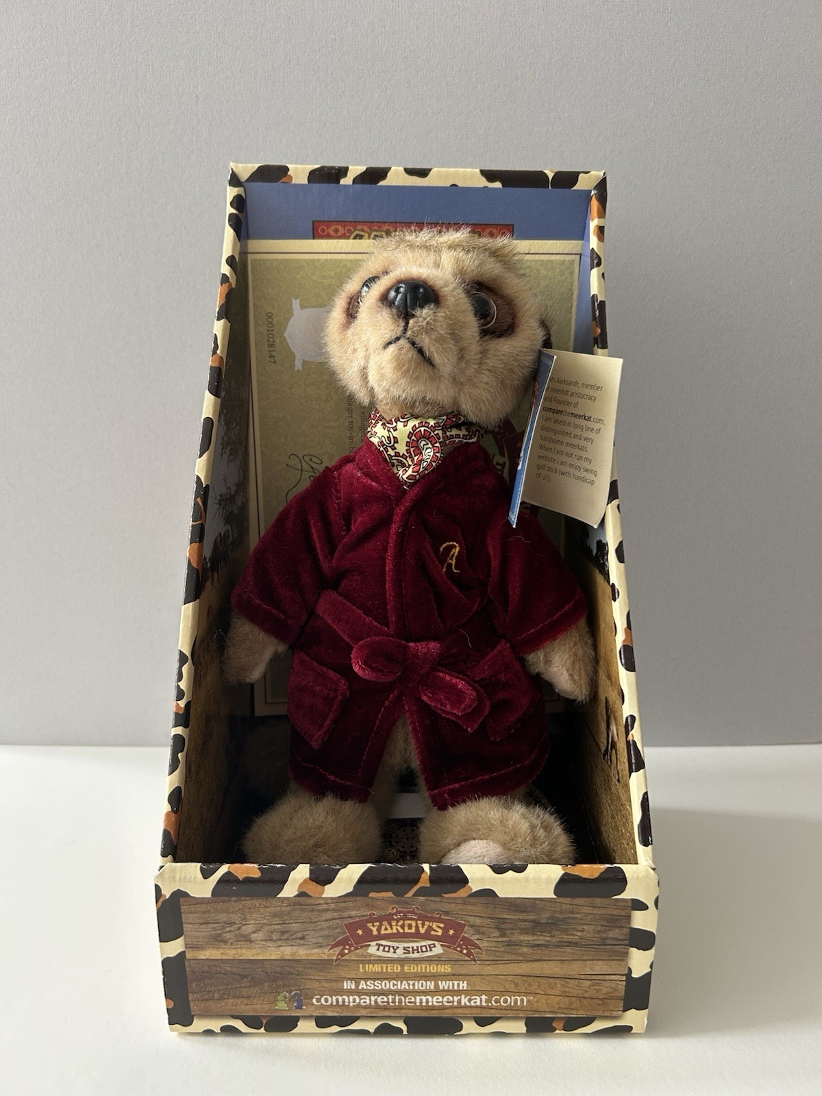 Compare the Meerkat - Aleksandr - Soft Toy - Boxed with Tag and Certificate.