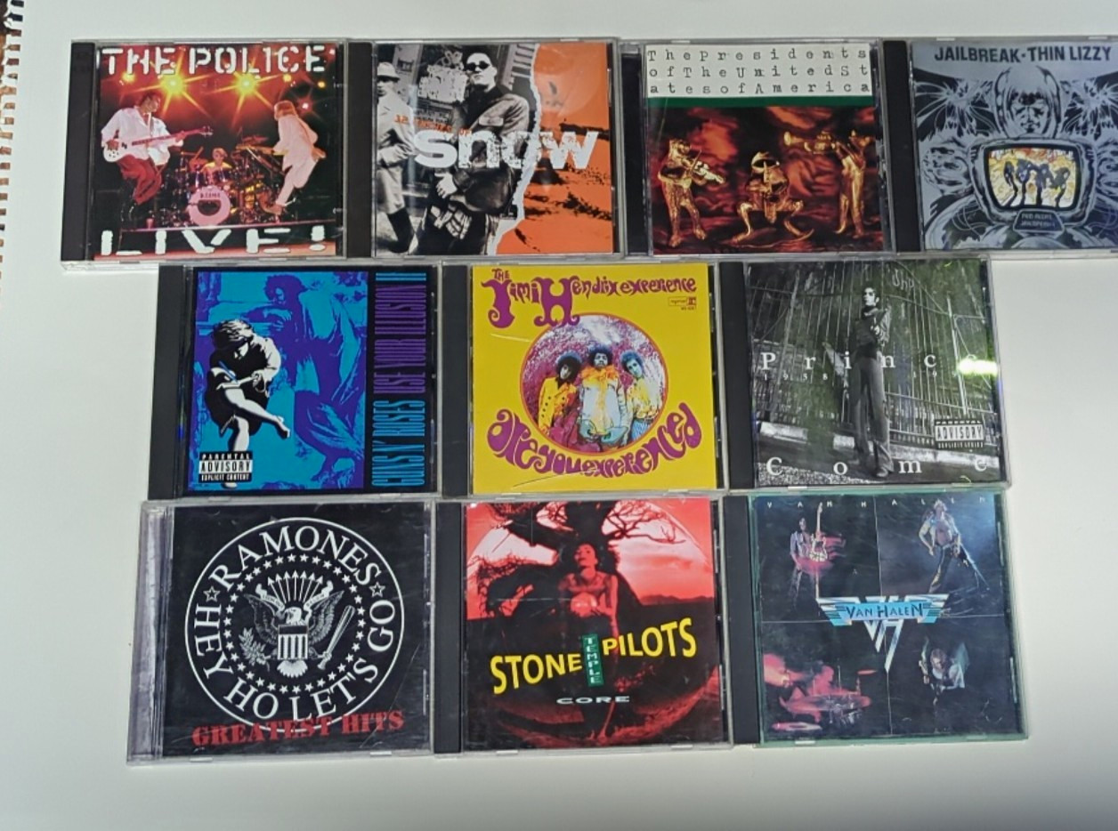 Classic Rock 90s Alternative Metal CD Lot (10 Albums) Prince GNR Ramones Hendrix