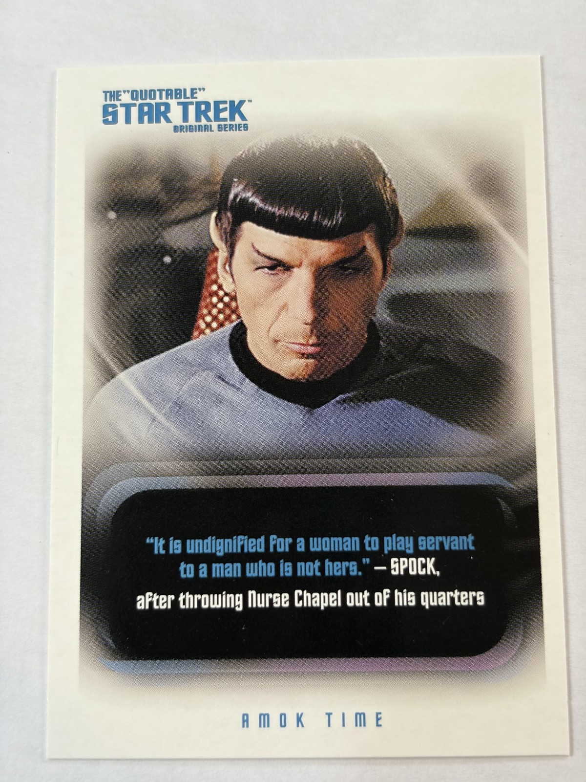 Carta Spock & Kirk Quotable Rittenhouse Star Trek #68 quasi nuova 2004 set base