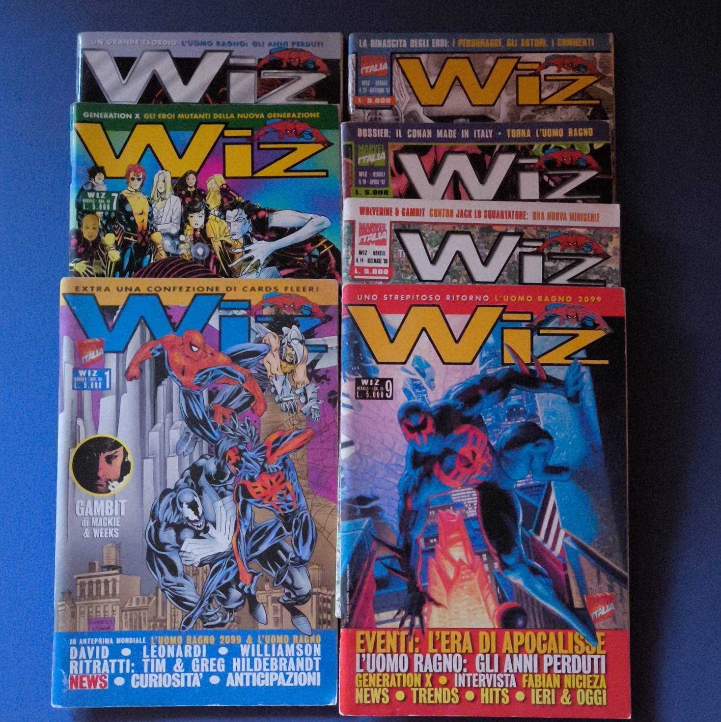 Marvel Italia Wiz lotto fumetti 1997 nn. 1,7,8,9, 14, 18, 23