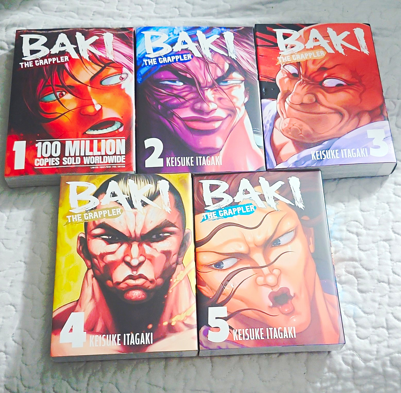 Lotto manga Baki the Grappler Vol 1-5 Keisuke Itagaki TPB inglese Kodama