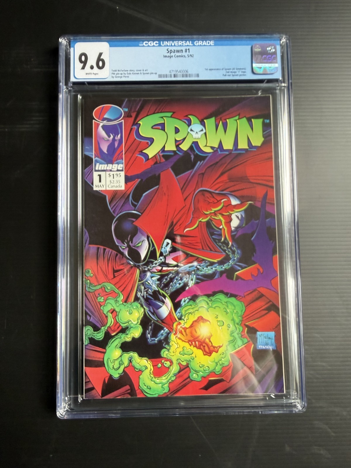 Spawn #1 CGC 9.6 pagine bianche 1992 1° Spawn Todd McFarlane Image Comics
