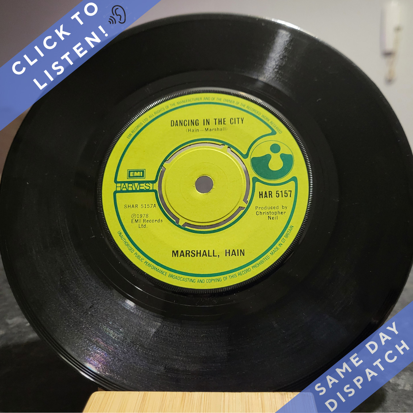 Marshall, Hain – Dancing In The City (1978)  - 7" Vinyl Single - VG+