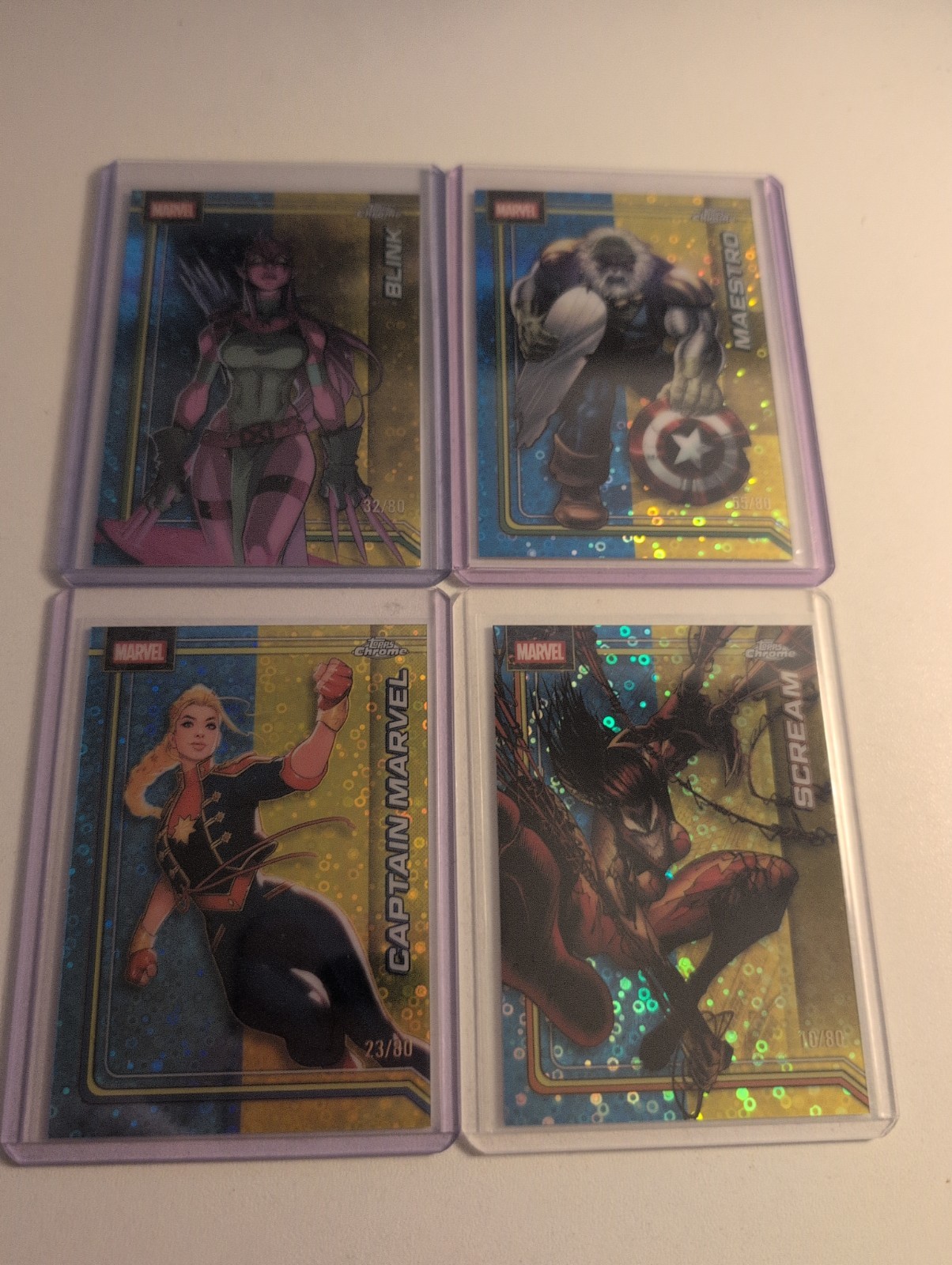 Marvel Topps Chrome 2026 /80 Dazzler Rhythm Bundle Lot X4 Captain Marvel Hulk