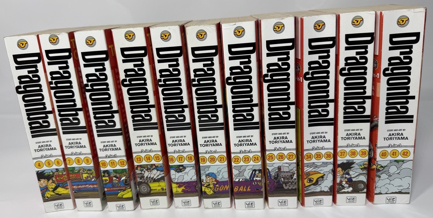 Dragon Ball 3 in 1 manga omnibus volumi 4-27 e 34-42 lotto inglese