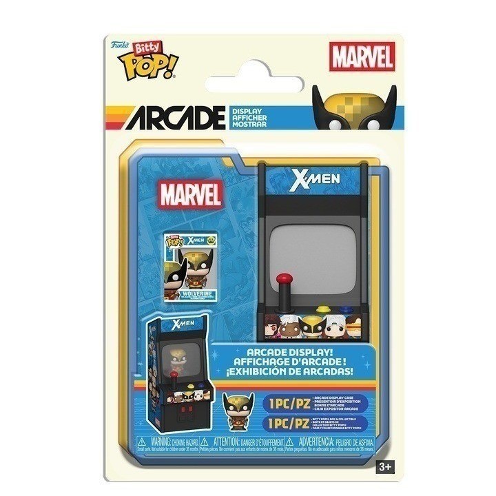 Funko Bitty Pop Arcade Marvel X-Men Wolverine Figura con Vetrina Nuovo