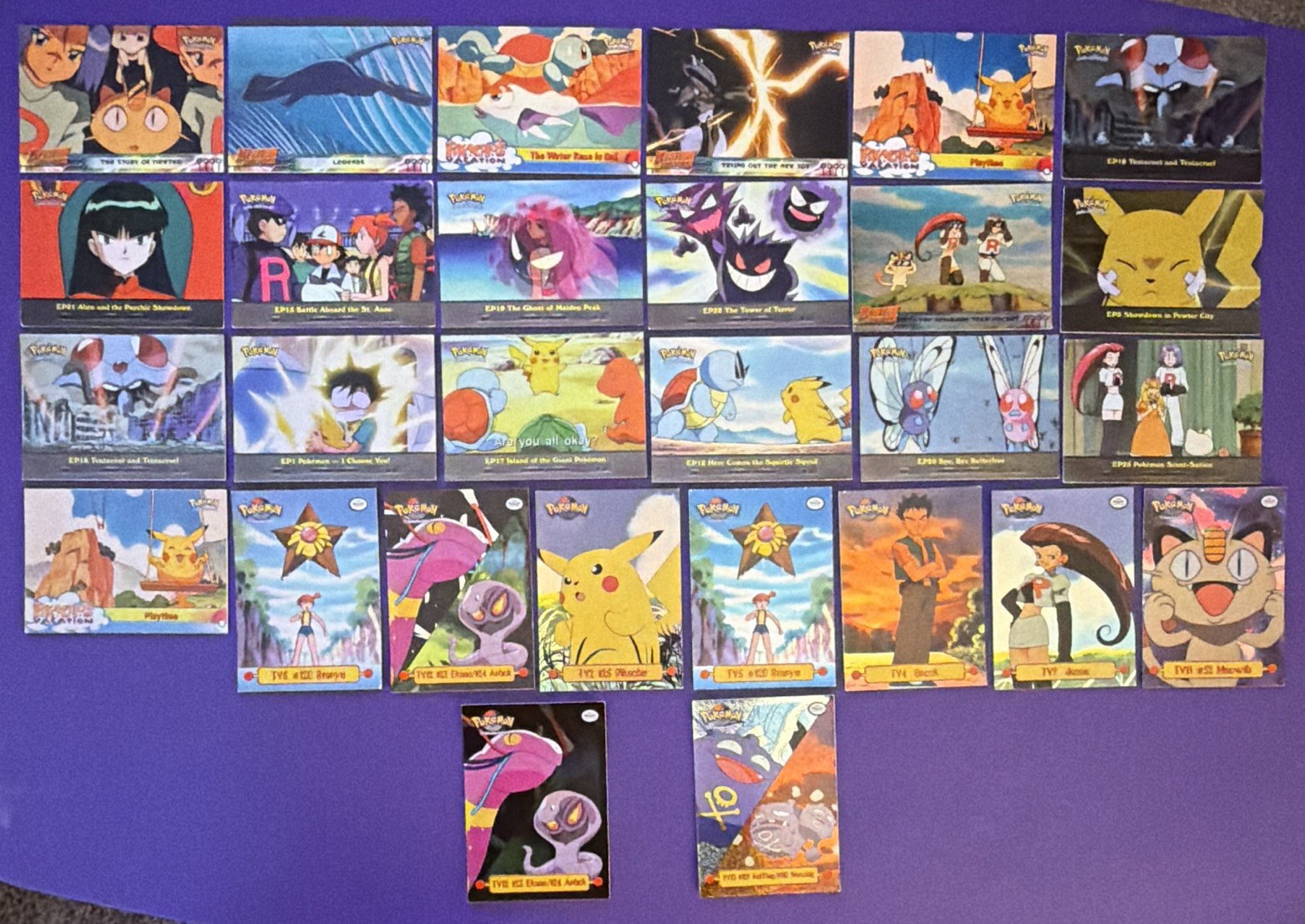 Lotto Carte Collezionabili Pokémon Topps Edizione Animazione TV (28) Pikachu Jessie James