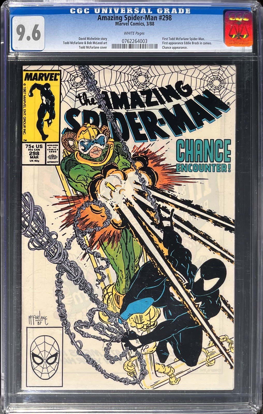 Amazing Spider-Man #298 (1988) Marvel 1st Todd McFarlane Cover Venom CGC 9.6
