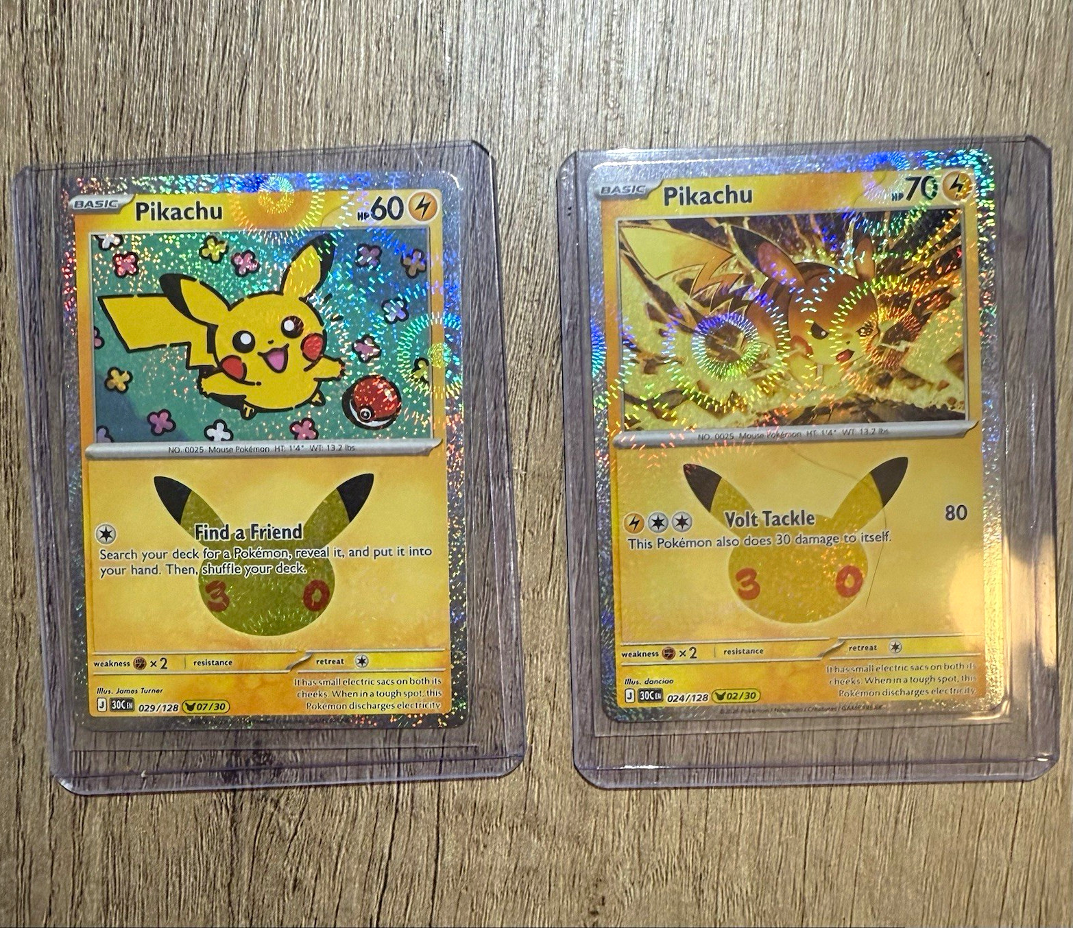 Pokemon Pikachu Cards Lot of 2 shiny Collectibles Holographic Pokemon collectors