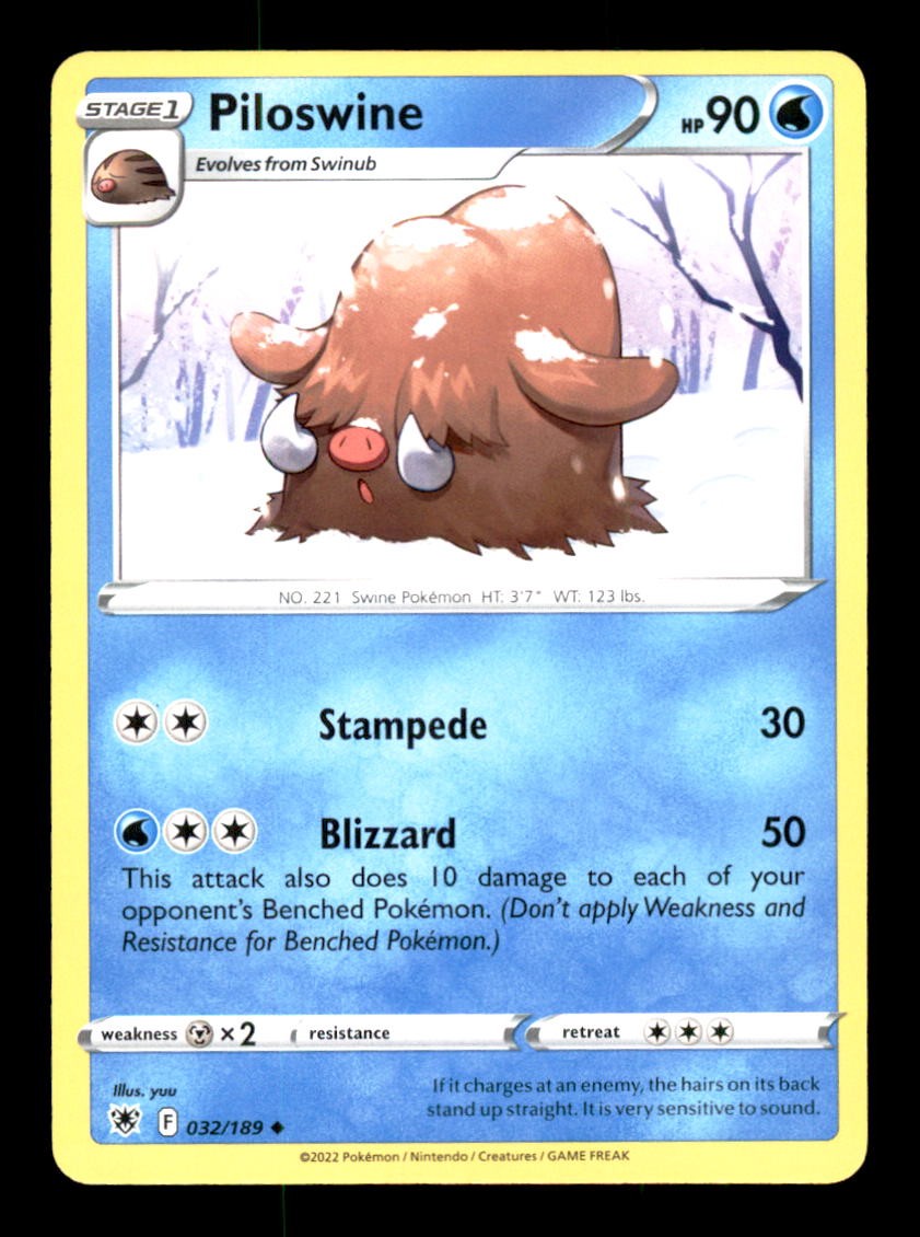 PILOSWINE 032/189 POKEMON RADIANZA ASTRALE QUASI NUOVO/M