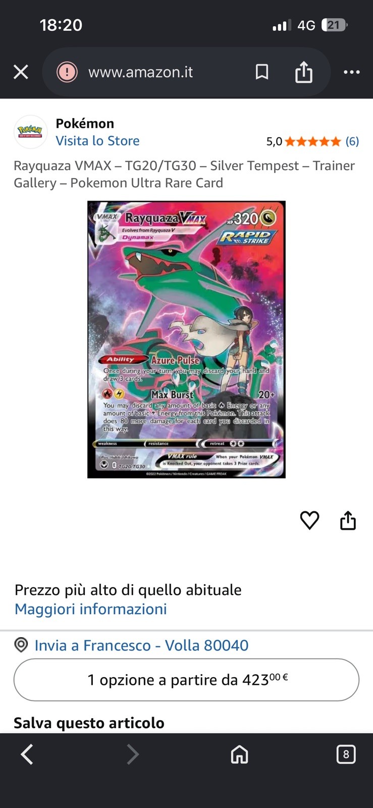 carta pokemon Rayquaza