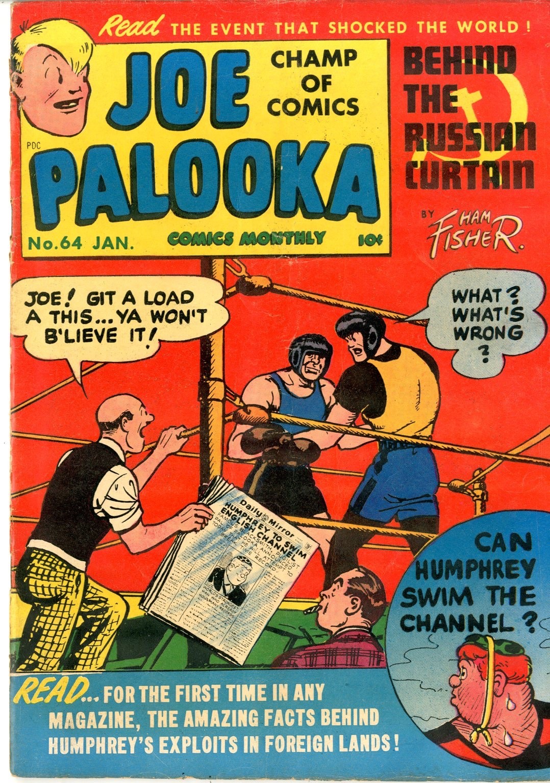 Joe Palooka  # 64   VERY GOOD   Jan. 1952   Ham Fisher, Art Helfant, Bob Powell